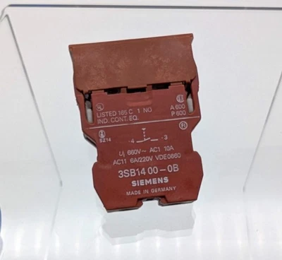 Portalámparas Siemens 3SB1300-1B con soporte de bombilla miniatura BA9S 220V 6A Foto 1 de 4