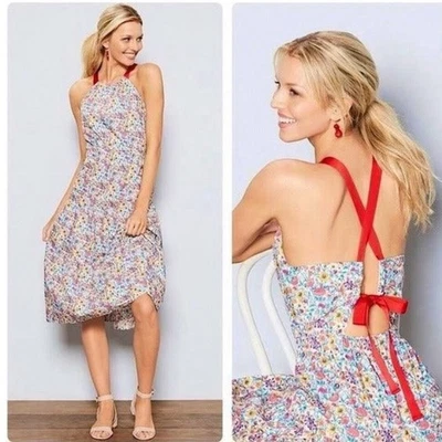 Antonio Melani x Liberty London Cotton Olivia Halter Midi Dress Rachel Size 4 - Image 1 of 4