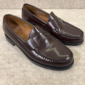 Sebago Genuine Handsewn Burgundy Brown Leather Moc Toe Penny Loafers 11 EEE - Picture 1 of 16