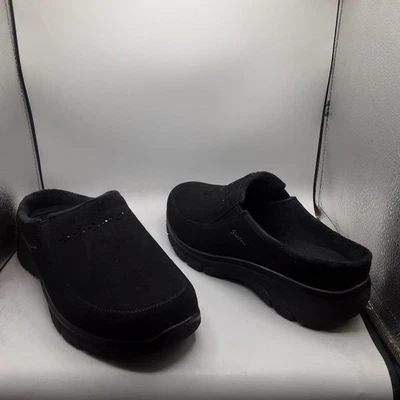 Tamancos de camurça cravejados Skechers Easy Going outono namorada 11W preto A182 - Imagem 1 de 4