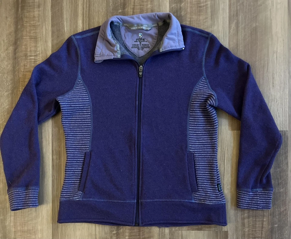 Chaqueta polar Kuhl Chianti para mujer mediana púrpura cremallera completa exterior senderismo cálida Foto 1 de 4