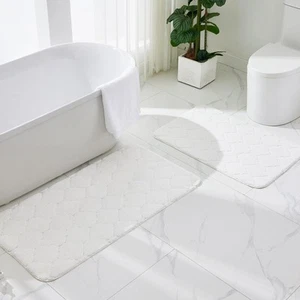 Bathroom Rugs Sets 2 Piece, Machine Washable Non Slip Bath Mat for Shower Flo... - Picture 1 of 8