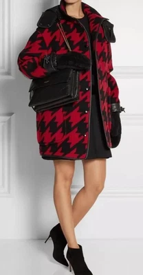 $1495 COACH LIMITED EDITION HOUNDSTOOTH RED/BLACK WOOL JACKET COAT SIZE M - Image 1 of 4