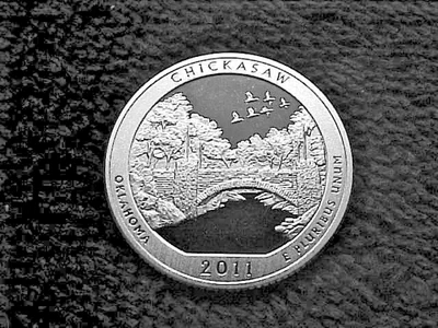 2011 S SILVER CHICKASAW  QUARTER FROM SILVER PROOF SET - Image 1 of 2