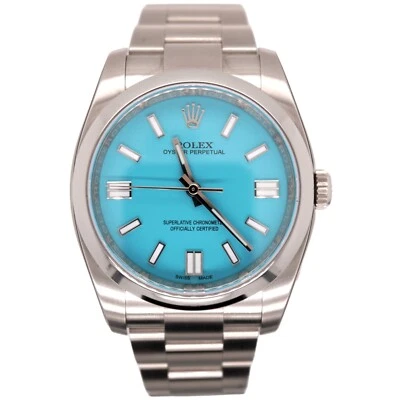 Rolex Oyster Perpetual 36mm Steel Mens Steel Watch Baby Blue Dial 116000 - Image 1 of 4