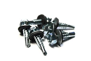 (10) 12x1 Unslotted Self Drilling Hex Head Sheet Metal Screws Neoprene Washer - Picture 1 of 2