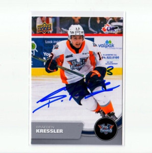 BRAEDEN KRESSLER autographed SIGNED '21/22 FLINT FIREBIRDS Upper Deck CHL card