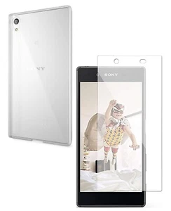 For SONY XPERIA Z5 TEMPERED GLASS SCREEN PROTECTOR + CLEAR SILICONE TPU CASE - Picture 1 of 12