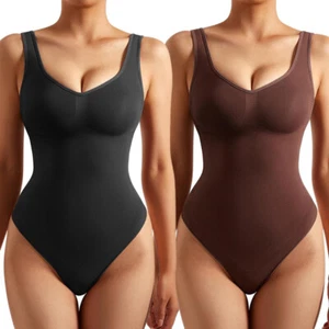Women Tummy Control Smooth Tops Compression Butt Lifter Shapewear Bodysuits - Picture 1 of 16