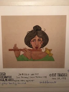 Conosciuto artista elencato illustratore Kat Thacker dipinto guazzo originale '93 3/4 - Foto 1 di 8