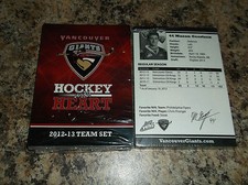 2012-13 VANCOUVER GIANTS FACTORY SEALED TEAM SET 