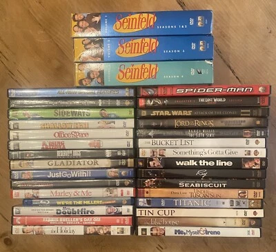 30 DVD LOT + Seinfeld Sets 1-4! Mix of Comedy, Drama, Classic Movies. PreOwned Foto 1 de 4