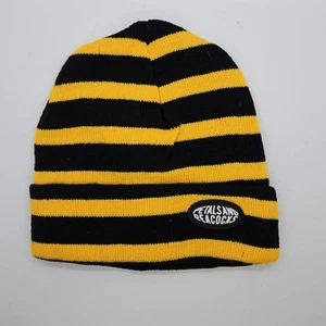 Gorro Zumiez Unisex Negro y Amarillo Rayas Pétalos y Pavos Nuevos Sin Etiquetas - Imagen 1 de 7