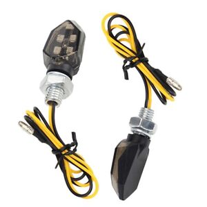 Durable ABS Housing 2X Mini Motorcycle LED Turn Signals Amber Blinker Lights