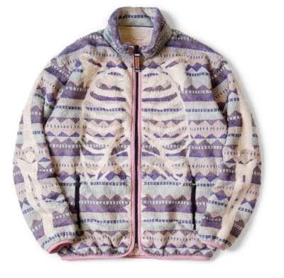 KAPITAL Ashland Rayas Hueso Luz Vellón Cremallera Blusa Nuevo Morado Foto 1 de 4