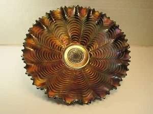 Awesome Purple Northwood Carnival Glass Nippon Pattern PCE Ruffled Bowl - Picture 1 of 6