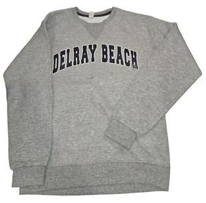 Sudadera Delray Beach Gris Cuello Redondo 60% Algodón 40% Poliéster Pullover Talla S - Imagen 1 de 9