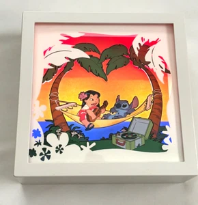 Disney Lilo & Stitch Beach Sunset Hammock Diorama Scene Light Box Battery & USB - Picture 1 of 9