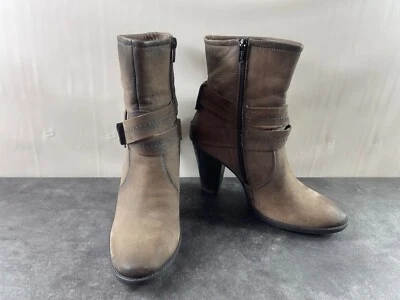 Linea Rosa Women's Shoes Black Brown 9 M Suede Leather Rusch Ankle Bootie Boots - Image 1 of 4