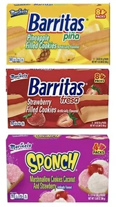 Marinela Mix | Barritas Piña | Barritas Fresa | Sponch |Mexican Cookies | 3 pack - Picture 1 of 7