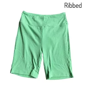2XL PANTALONCINI BIKER LuLaRoe ~ VERDE PRIMAVERA MASSICCIO ~ taglie 22-24; a costine - Foto 1 di 2