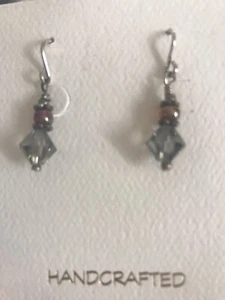 Gray/garnet Bead Earrings - Picture 1 of 1