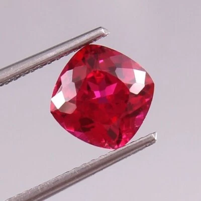 AAA Beautifull Natural Mozambique Red Ruby Cushion Loose Gemstone Cut 8x8 MM - Image 1 of 4