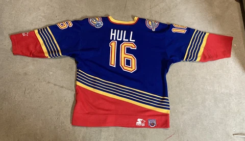 Starter St Louis Blues Brett Hull Jersey Kid Size NHL 1990’s Vintage Cover