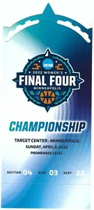 Boleto completo de baloncesto de la NCAA 2022 FINAL FOUR para mujer Carolina del Sur Dawn Staley - Imagen 1 de 2