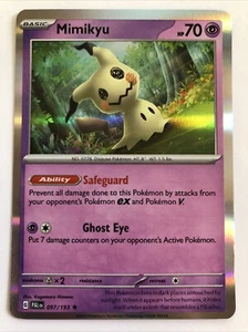 Juego de cartas coleccionables Pokémon Paldea Evolved Mimikyu Holofoil 097/193 casi nuevo raro - Imagen 1 de 2