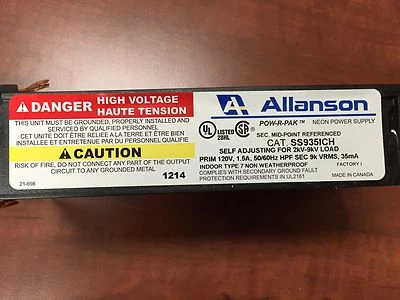 Allanson SS935ICH Self Adjusting 2K-9KV, 35mA Electronic Neon Sign Transformer - Image 1 of 4