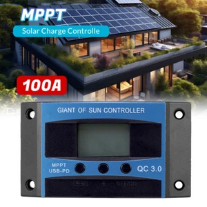100A MPPT Solar Panel Regulator Charge Controller 12V/24V Auto Focus Tracking - Picture 1 of 12