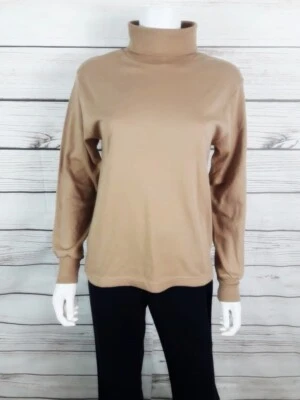 Top de punto con cuello de tortuga para mujer Jennifer Moore Talla S Beige Stretch Long Sleeves  Foto 1 de 4