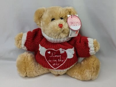 Плюшевая игрушка-животное Dan Dee Tan Bear Valentines Love is in the Air 9 дюймов - Изображение 1 из 4