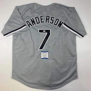 Autographed/Signed Tim Anderson Chicago Grey Baseball Jersey Beckett BAS COA - Picture 1 of 4