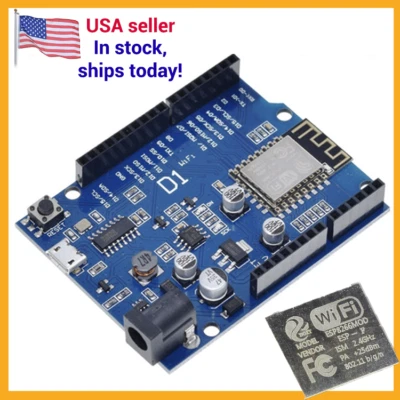 OTA D1 CH340 WiFi ESP8266 ESP-12F Board WeMos Compatible with Arduino UNO R3 IDE - Image 1 of 4