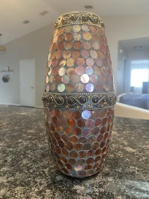 Candelabro creativo vintage de mosaico huracán decoración del hogar hecho a mano Foto 1 de 4