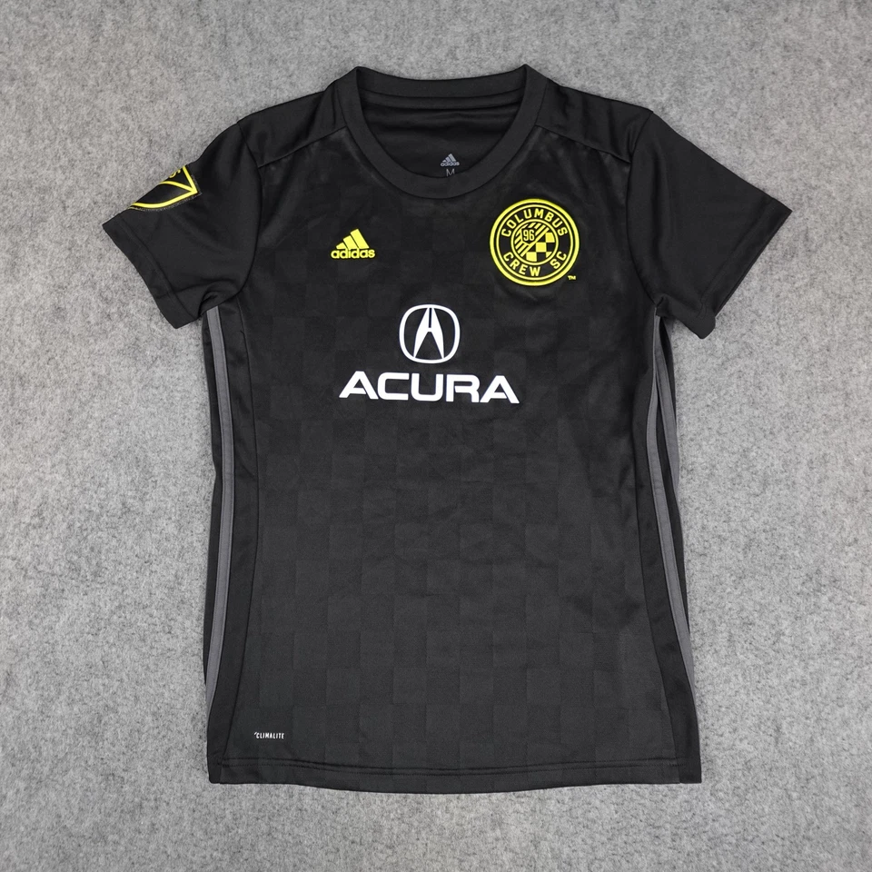 Columbus Crew Jersey Womens Medium Black MLS Soccer Adidas Climalite Acura Shirt - Image 1 of 4