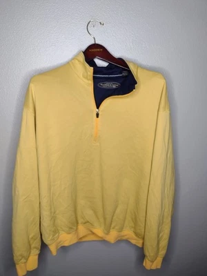 Chaqueta Page & Tuttle Para Hombres 1/4 Cremallera XL Amarilla Golf Atletismo Activo Preppy con Foto 1 de 4