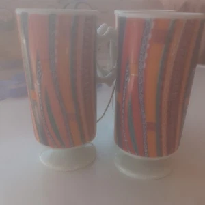 Holt Howard Ceramic Atomic Slender Multi-Color Pedestal Expresso Coffee Mug 7956 - Imagen 1 de 10