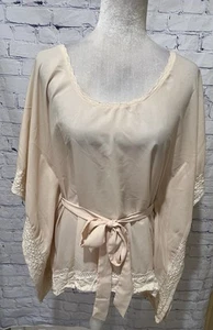 Arden B cream strapy back kimono belted blouse Size Medium - Picture 1 of 6