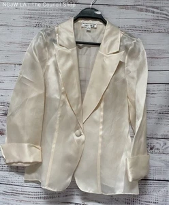 Women's Chetta B. Cream Silk Jacket Size 14 - Picture 1 of 4