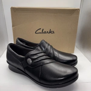 Clarks Hope Roxanne Leather Slip-On Comfort Shoes Womens Sz 7.5 M - Picture 1 of 7