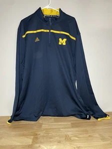 Michigan Wolverines Jacket Men’s 2XL NCAA Football Adidas Quarter Zip Pullover! - Picture 1 of 19