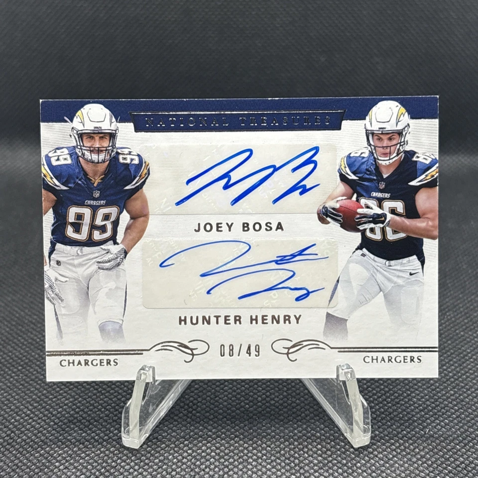 2016 Panini National Treasures Rookie Dual Signatures Joey Bosa Hunter Henry /49 - Image 1 of 2