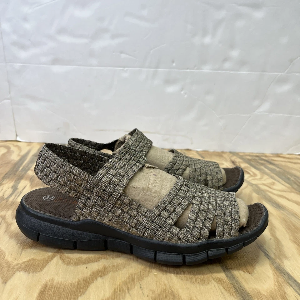 Женские удобные сандалии Bernie Mev размер ЕС 37/США 6,5 металлик золото бронза тканые - Изображение 1 из 4