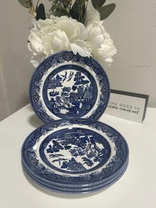 4er Set Blue Willow Churchill England Runde Salatteller 8" - Bild 1 von 6