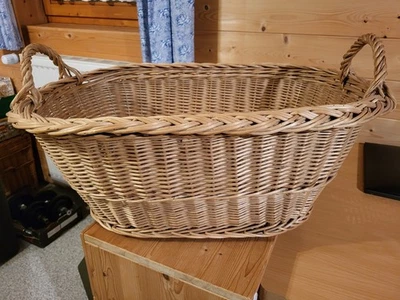 Großer Wäschekorb, Kaminholz-Korb, Weide, 75 cm x 47 cm - Bild 1 von 3