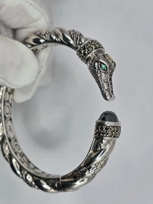  Brazalete JAI John Hardy 14k 925 Esmeralda Marcasita con Ónix Cocodrilo 6.5" Foto 1 de 4