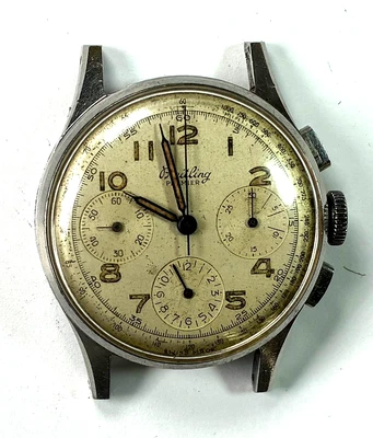 Vintage 1940s Breitling Premier Chronograph 787 35mm Stainless Wristwatch - Image 1 of 4
